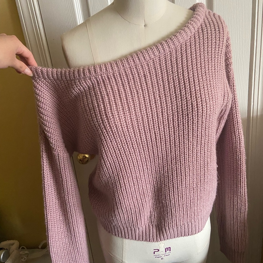 Missguided mauve off the shoulder sweater, size s/m, good condition - Picture 3 of 10